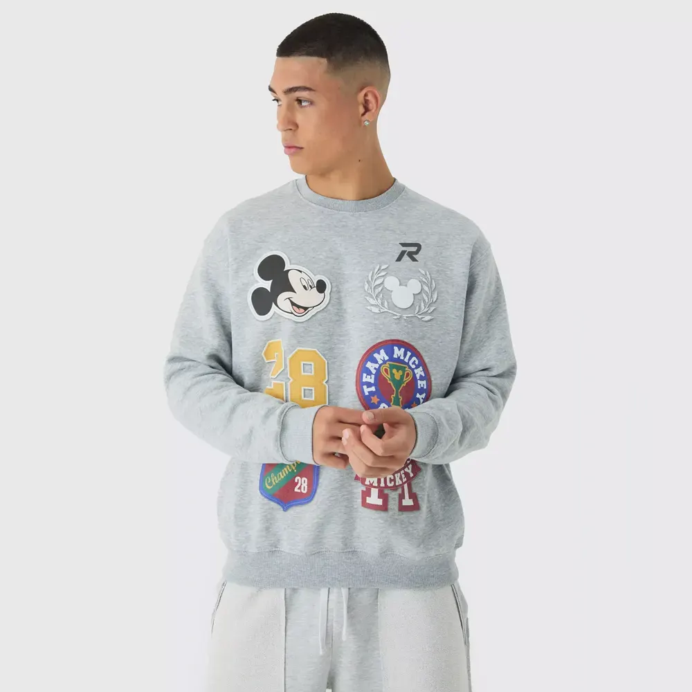 Oversized Disney Mickey Mouse Print Sweatshirt