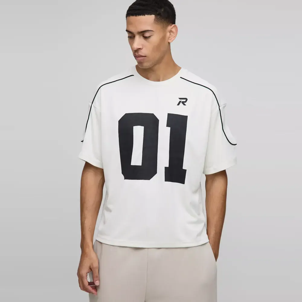 Oversized Boxy Half Sleeve Varsity T-Shirt